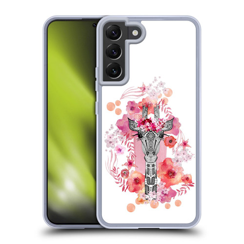 Monika Strigel Animals And Flowers Giraffe Soft Gel Case for Samsung Galaxy S22+ 5G & MagSafe