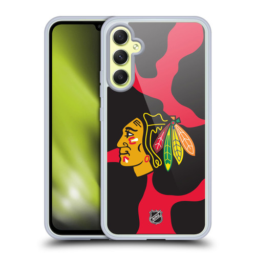 NHL Chicago Blackhawks Cow Pattern Soft Gel Case for Samsung Galaxy A34 5G