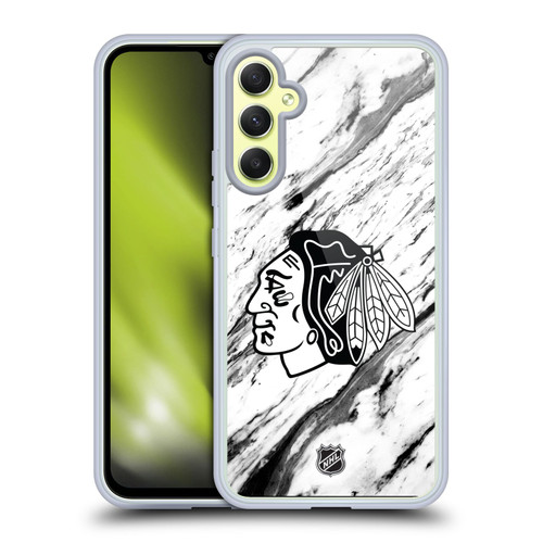 NHL Chicago Blackhawks Marble Soft Gel Case for Samsung Galaxy A34 5G