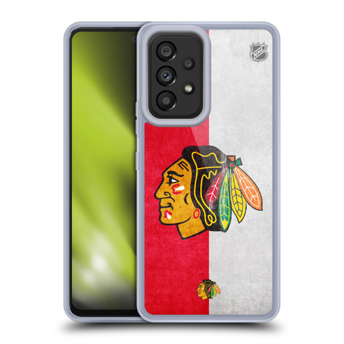 NHL Chicago Blackhawks Half Distressed Soft Gel Case for Samsung Galaxy A53 5G (2022)