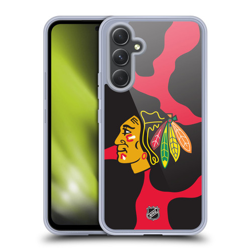 NHL Chicago Blackhawks Cow Pattern Soft Gel Case for Samsung Galaxy A54 5G