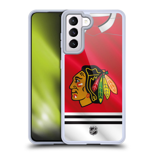 NHL Chicago Blackhawks Jersey Soft Gel Case for Samsung Galaxy S21 5G & MagSafe