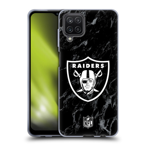 NFL Las Vegas Raiders Graphics Coloured Marble Soft Gel Case for Samsung Galaxy A12 (2020)