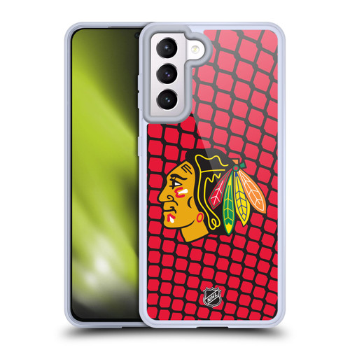 NHL Chicago Blackhawks Net Pattern Soft Gel Case for Samsung Galaxy S21 5G & MagSafe
