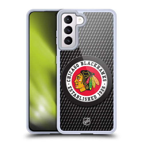 NHL Chicago Blackhawks Puck Texture Soft Gel Case for Samsung Galaxy S21 5G & MagSafe