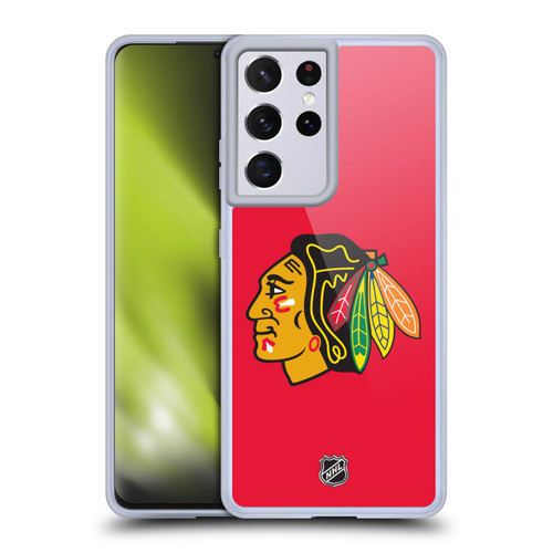 NHL Chicago Blackhawks Plain Soft Gel Case for Samsung Galaxy S21 Ultra 5G & MagSafe