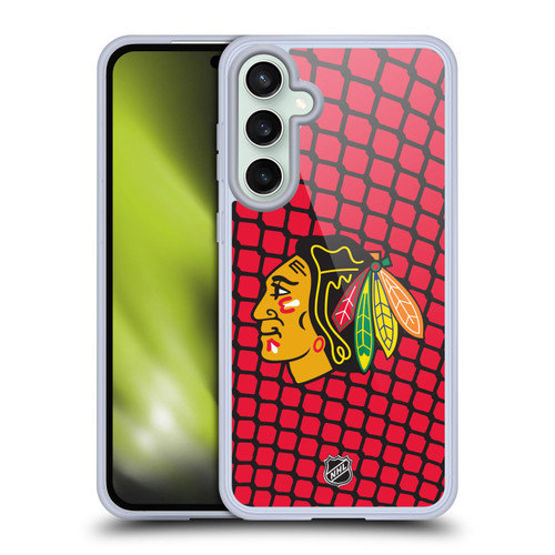 NHL Chicago Blackhawks Net Pattern Soft Gel Case for Samsung Galaxy S23 FE 5G & MagSafe