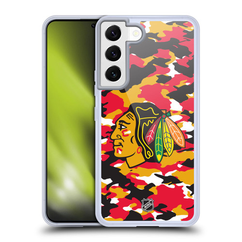 NHL Chicago Blackhawks Camouflage Soft Gel Case for Samsung Galaxy S22 5G & MagSafe