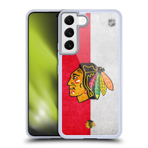 NHL Chicago Blackhawks Half Distressed Soft Gel Case for Samsung Galaxy S22 5G & MagSafe