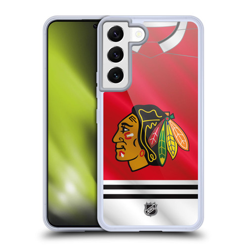 NHL Chicago Blackhawks Jersey Soft Gel Case for Samsung Galaxy S22 5G & MagSafe