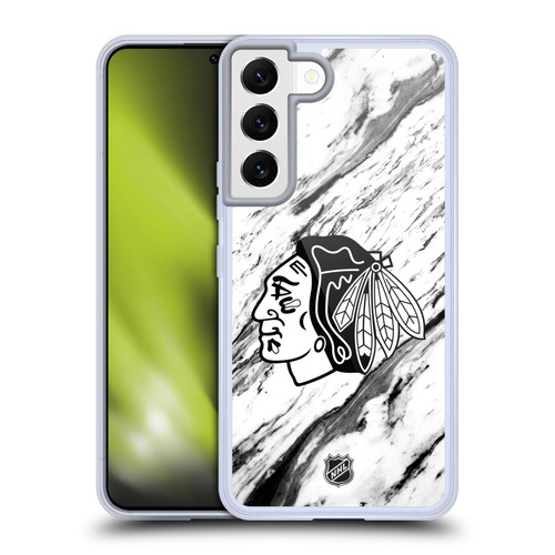 NHL Chicago Blackhawks Marble Soft Gel Case for Samsung Galaxy S22 5G & MagSafe