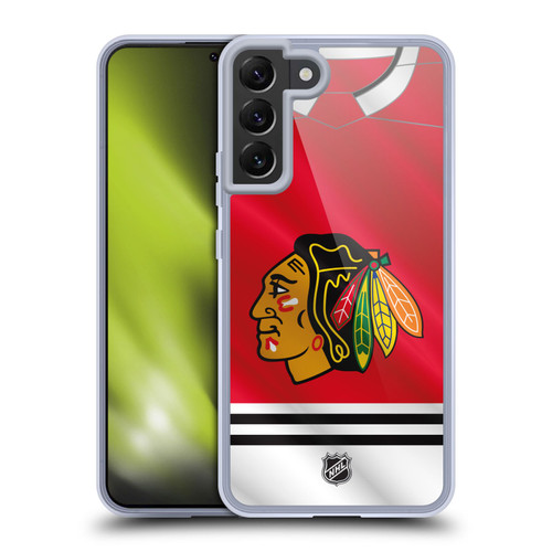 NHL Chicago Blackhawks Jersey Soft Gel Case for Samsung Galaxy S22+ 5G & MagSafe