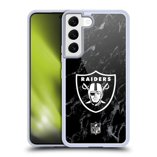 NFL Las Vegas Raiders Graphics Coloured Marble Soft Gel Case for Samsung Galaxy S22 5G & MagSafe