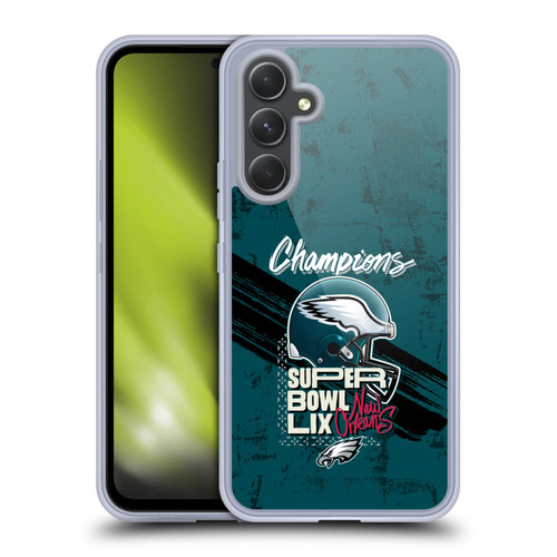 NFL 2025 Super Bowl LIX Champions Eagles Helmet Soft Gel Case for Samsung Galaxy A54 5G