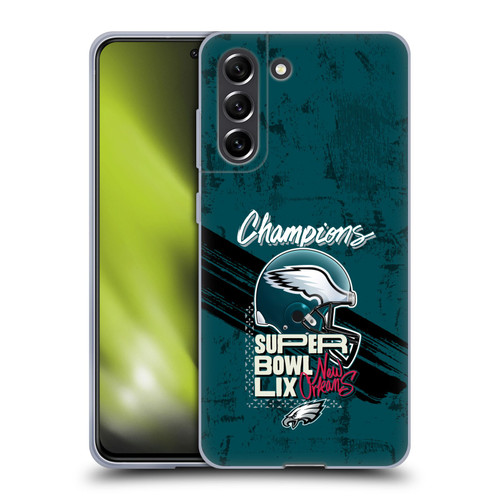 NFL 2025 Super Bowl LIX Champions Eagles Helmet Soft Gel Case for Samsung Galaxy S21 FE 5G & MagSafe
