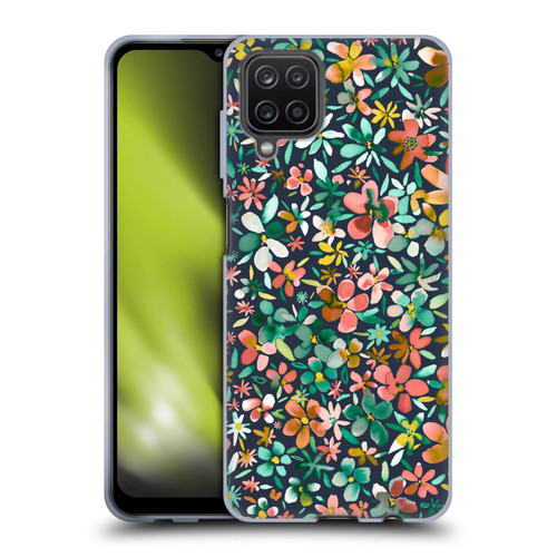 Ninola Floral Colourful Petals Green Soft Gel Case for Samsung Galaxy A12 (2020)