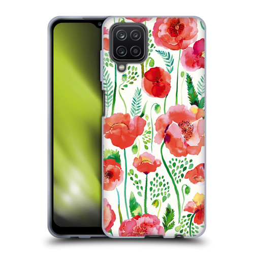 Ninola Floral Red Soft Gel Case for Samsung Galaxy A12 (2020)