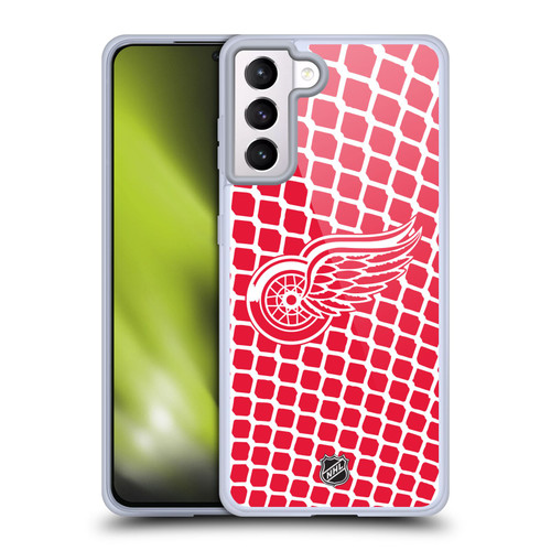 NHL Detroit Red Wings Net Pattern Soft Gel Case for Samsung Galaxy S21+ 5G & MagSafe
