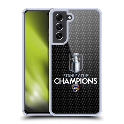 NHL 2024 Stanley Cup Champions Florida Panthers Puck Pattern Soft Gel Case for Samsung Galaxy S21 FE 5G & MagSafe