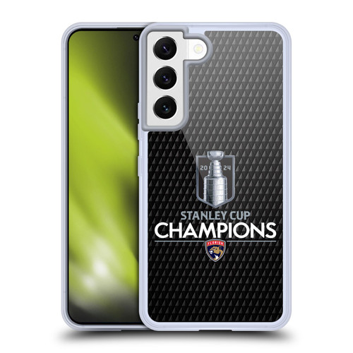 NHL 2024 Stanley Cup Champions Florida Panthers Puck Pattern Soft Gel Case for Samsung Galaxy S22 5G & MagSafe