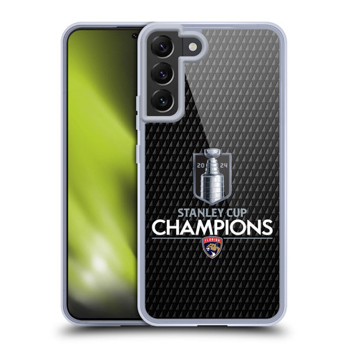 NHL 2024 Stanley Cup Champions Florida Panthers Puck Pattern Soft Gel Case for Samsung Galaxy S22+ 5G & MagSafe