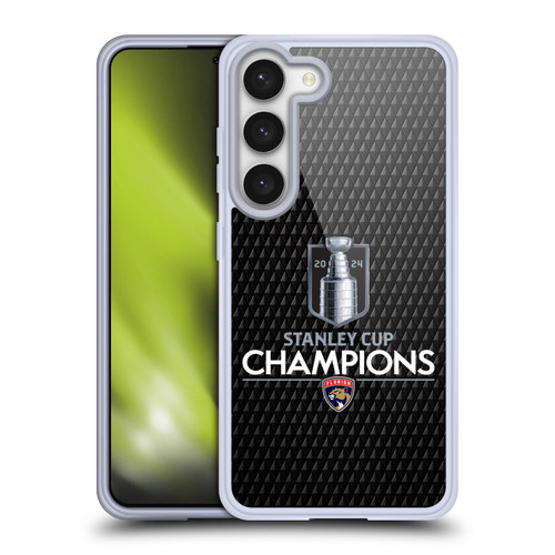 NHL 2024 Stanley Cup Champions Florida Panthers Puck Pattern Soft Gel Case for Samsung Galaxy S23 5G & MagSafe