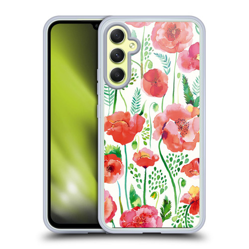 Ninola Floral Red Soft Gel Case for Samsung Galaxy A34 5G