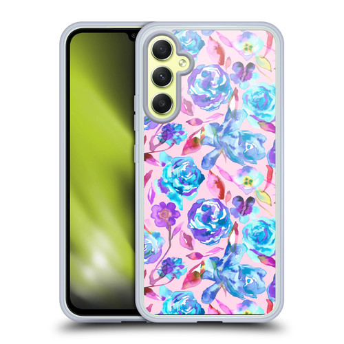 Ninola Floral Watercolour Summer Roses Soft Gel Case for Samsung Galaxy A34 5G