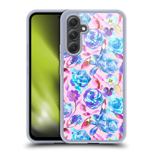 Ninola Floral Watercolour Summer Roses Soft Gel Case for Samsung Galaxy A54 5G