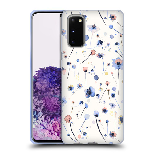 Ninola Floral Blue Soft Soft Gel Case for Samsung Galaxy S20 / S20 5G
