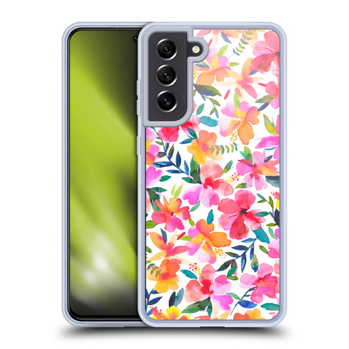 Ninola Floral Hibiscus Soft Gel Case for Samsung Galaxy S21 FE 5G & MagSafe