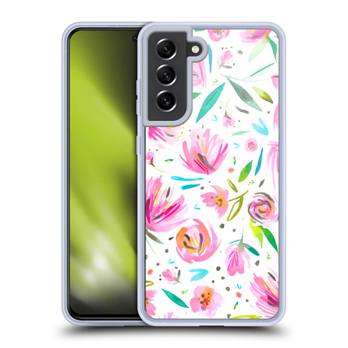 Ninola Floral Peonies Pink Soft Gel Case for Samsung Galaxy S21 FE 5G & MagSafe