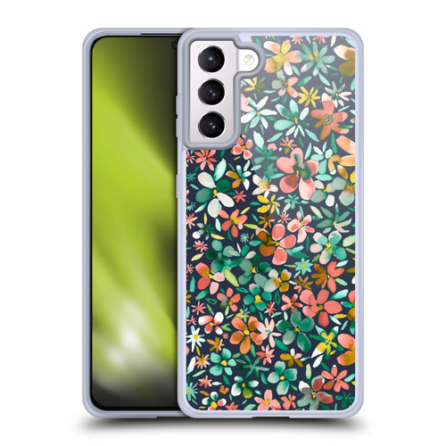 Ninola Floral Colourful Petals Green Soft Gel Case for Samsung Galaxy S21+ 5G & MagSafe