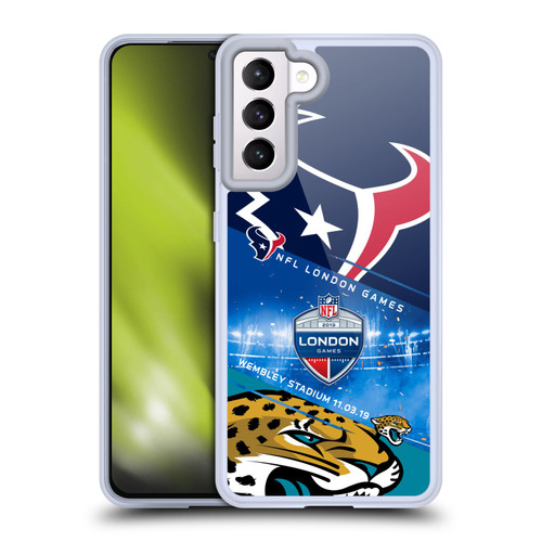 NFL 2019 London Games Texans VS. Jaguars Soft Gel Case for Samsung Galaxy S21 5G & MagSafe