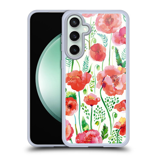 Ninola Floral Red Soft Gel Case for Samsung Galaxy S23 FE 5G & MagSafe