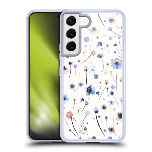 Ninola Floral Blue Soft Soft Gel Case for Samsung Galaxy S22 5G & MagSafe
