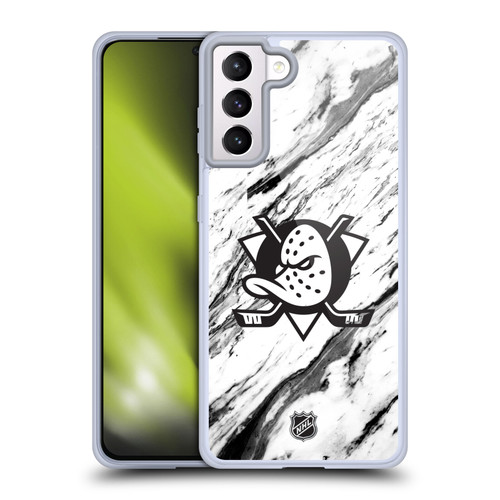 NHL Anaheim Ducks Marble Soft Gel Case for Samsung Galaxy S21+ 5G & MagSafe