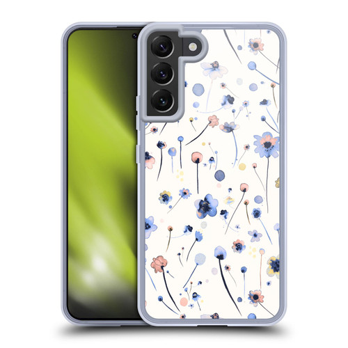 Ninola Floral Blue Soft Soft Gel Case for Samsung Galaxy S22+ 5G & MagSafe