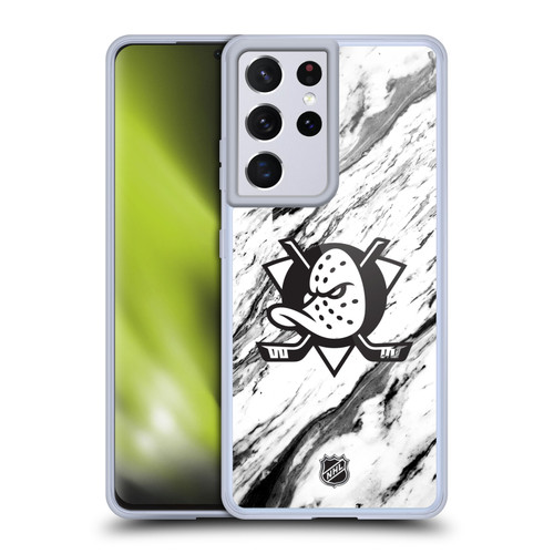 NHL Anaheim Ducks Marble Soft Gel Case for Samsung Galaxy S21 Ultra 5G & MagSafe