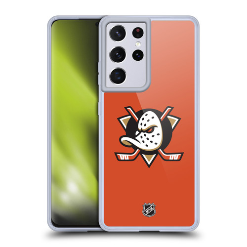 NHL Anaheim Ducks Plain Soft Gel Case for Samsung Galaxy S21 Ultra 5G & MagSafe