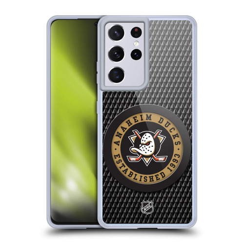 NHL Anaheim Ducks Puck Texture Soft Gel Case for Samsung Galaxy S21 Ultra 5G & MagSafe