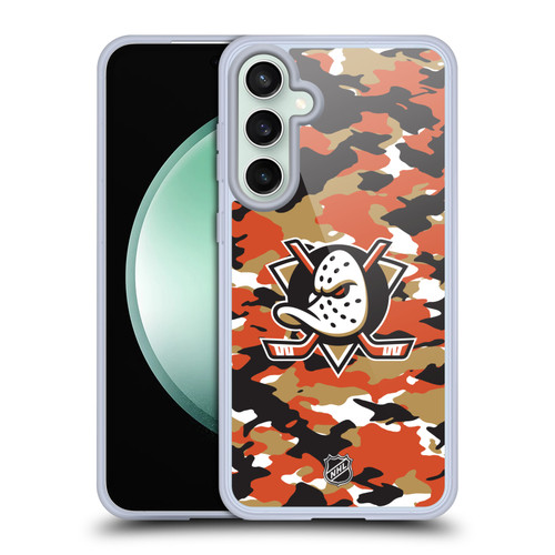 NHL Anaheim Ducks Camouflage Soft Gel Case for Samsung Galaxy S23 FE 5G & MagSafe