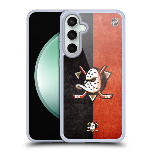 NHL Anaheim Ducks Half Distressed Soft Gel Case for Samsung Galaxy S23 FE 5G & MagSafe