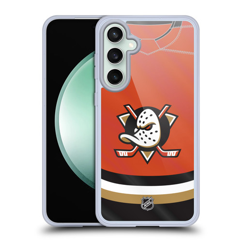 NHL Anaheim Ducks Jersey Soft Gel Case for Samsung Galaxy S23 FE 5G & MagSafe
