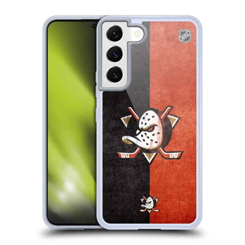 NHL Anaheim Ducks Half Distressed Soft Gel Case for Samsung Galaxy S22 5G & MagSafe