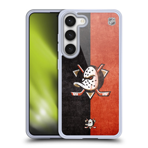 NHL Anaheim Ducks Half Distressed Soft Gel Case for Samsung Galaxy S23 5G & MagSafe