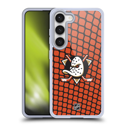 NHL Anaheim Ducks Net Pattern Soft Gel Case for Samsung Galaxy S23 5G & MagSafe