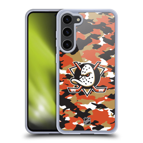 NHL Anaheim Ducks Camouflage Soft Gel Case for Samsung Galaxy S23+ 5G & MagSafe