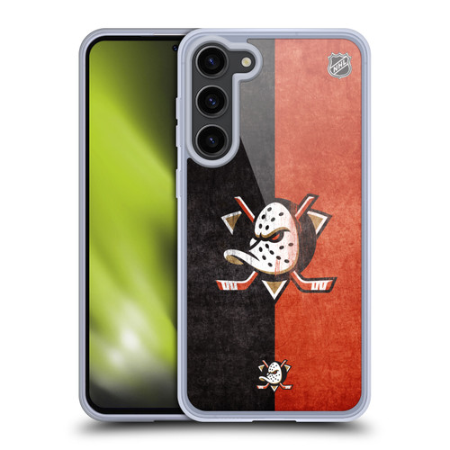 NHL Anaheim Ducks Half Distressed Soft Gel Case for Samsung Galaxy S23+ 5G & MagSafe