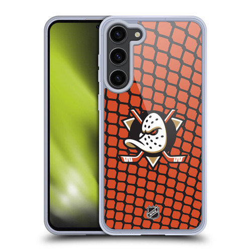 NHL Anaheim Ducks Net Pattern Soft Gel Case for Samsung Galaxy S23+ 5G & MagSafe